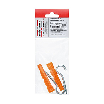 Tech-Krep Шуруп-полукольцо 5х40 с унив. дюбелем 8,0х51 (2 шт) - пакет 114329