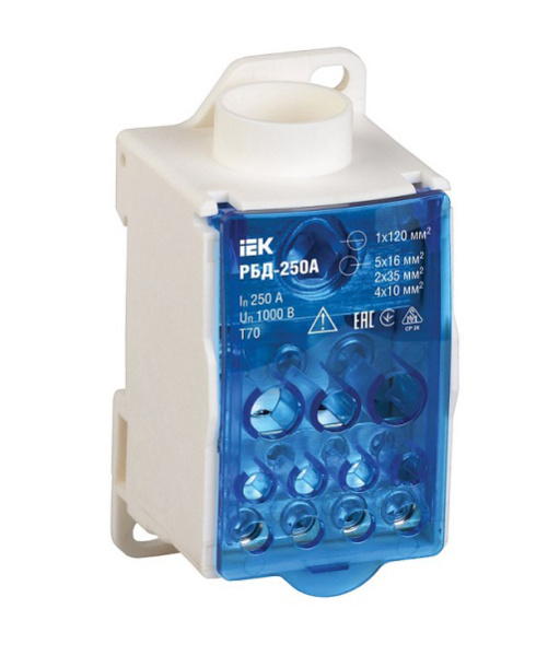 Купить IEK Распределительный блок на DIN-рейку РБД-250А