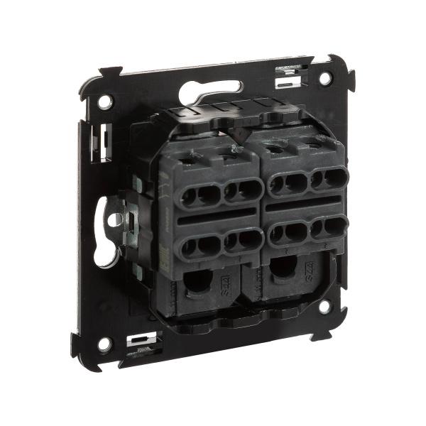 Купить DKC Инвертор двухклавишный в стену, "Avanti", "Черный матовый"