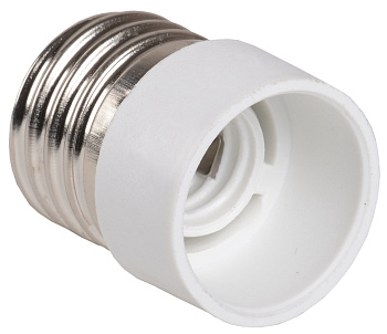 IEK ПР27-14-К02 Переходник пластик, Е27-Е14, белый, индивидуальный пакет,