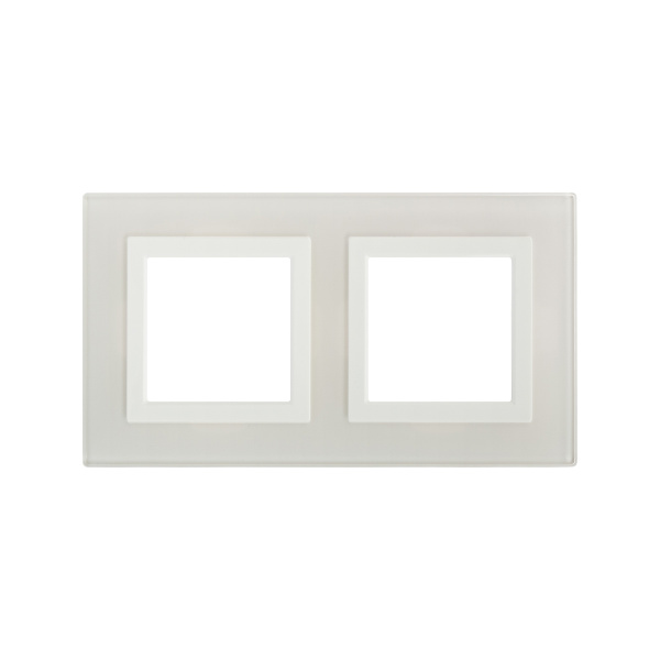 DKC Рамка из натурального стекла, "Avanti", белая, 2 поста (4 мод.)