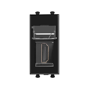 DKC HDMI розетка модульная, тип А-А, "Avanti", "Черный квадрат", 1 модуль