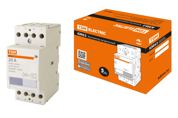 TDM Контактор модульный КМ63/4-20 3НО;1НЗ SQ0213-0016