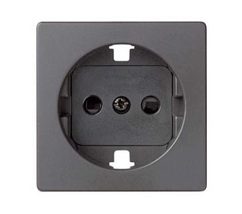 Simon S82 Concept Матовый титан, Накладка со шторками для розетки с заземлением Schuko 2Р+Е 8200041-096