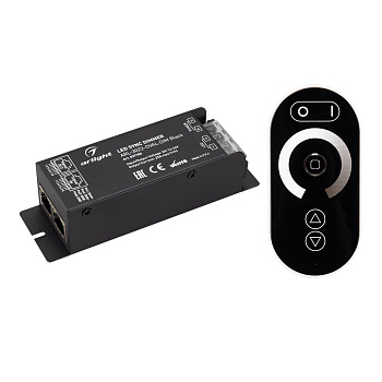 Arlight Диммер ARL-3022-OVAL-DIM Black (12-24V, 1x25A, ПДУ, RF) (IP20 Металл, 2 года) 027150