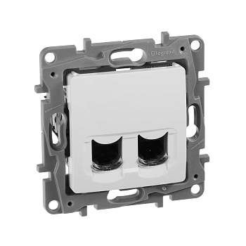 Legrand Etika Белый Розетка комп. (RJ45) двойная 6 категория  UTP 672254
