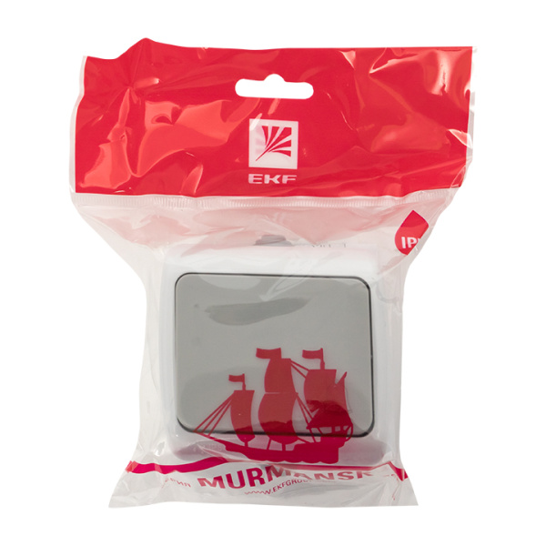 Купить EKF PROxima Мурманск Кнопка звонка 1-клавишная 10А IP54 серая