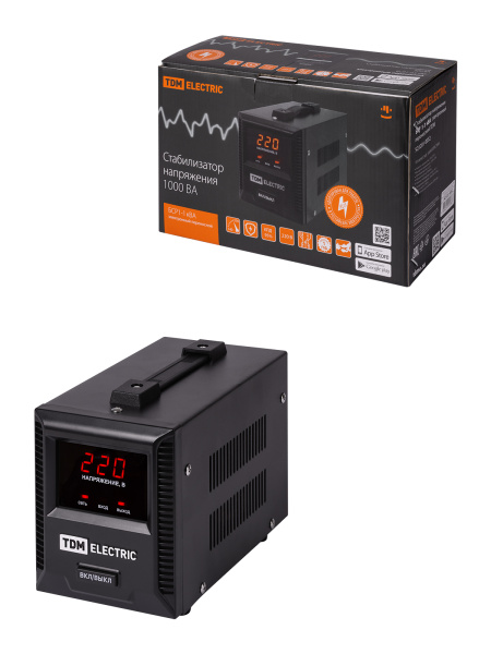 TDM Стабилизатор напряжения БСР1-1,0 кВА электронный переносной SQ1201-0032