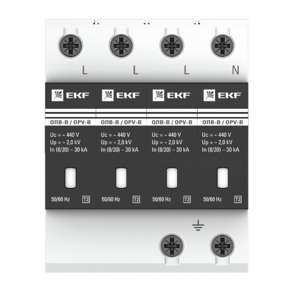 Купить EKF PROxima Ограничитель импульсных напряжений ОПВ-B/4P In 30кА 400В с сигн.