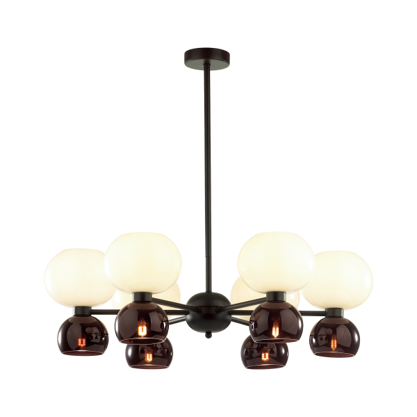 Купить Odeon Light 4978/12 MODERN ODL22 321 черный/белый/бордовый/стекло Люстра E14/G9 6+6*40W CHANGI