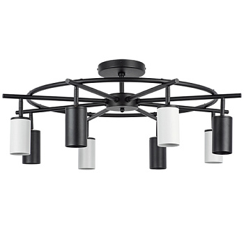 Lightstar LR718374364 Люстра RULLO 8х50W GU10 ЧЕРНЫЙ/БЕЛЫЙ (571718+214437-4+214436-4), шт