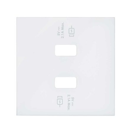 Simon 100 Белый матовый Накладка для 2-х зарядных устройств USB SmartCharge 10001196-230