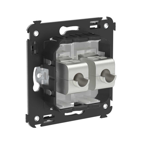 Купить DKC Компьютерная розетка RJ-45 без шторки в стену, кат.5e двойная экранированная, "Avanti", "Белое облако"