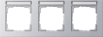 Gira E2 Алюминий Рамка 3-ая горизонтальная с полем для надписи 109325