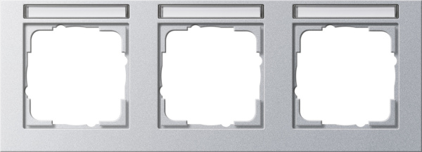 Gira E2 Алюминий Рамка 3-ая горизонтальная с полем для надписи 109325
