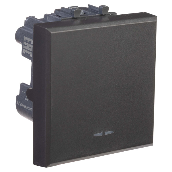 Купить DKC Кнопка одноклавишная модульная, "Avanti", "Черный матовый", 2 модуля