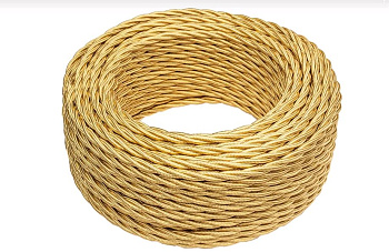 BIRONI Золото глянец Витой провод 2*1,5 20м B1-424-079-20