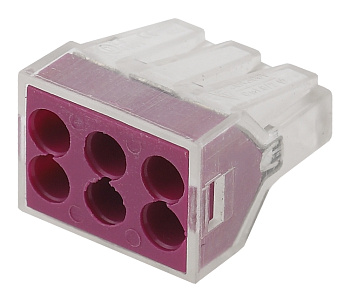 ЭРА NO-222-20 Клемма СМК, серия 106, 6 отверстий, 1.0-2.5мм2 (упак. 50 шт.)