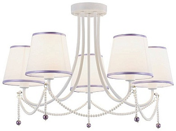 VELANTE 314-007-05 Люстра подвесная Белый/Белый, Фиолетовый E14 5*40W
