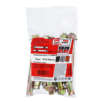 Tech-Krep Анкерный болт с гайкой 12х99 (10 шт) - пакет 124336