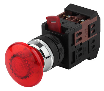 ЭРА Кнопка AEА-22 "Грибок" красный d22мм 1з+1р (10/400/3200)