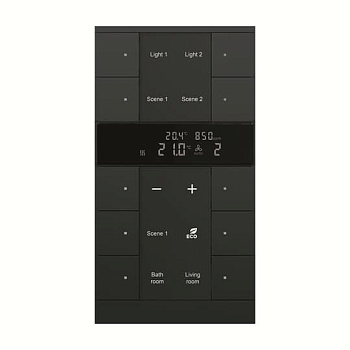 ABB SBC/U10.0.1-885 Регулятор комнатной температуры с датчиками CO2/влажности, 10-клавишный, чёрный бархат 2CKA006330A0067