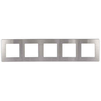 ЭРА Рамка для розеток и выключателей Серия 12 12-5105-03 на 5 постов, Сатин, алюминий