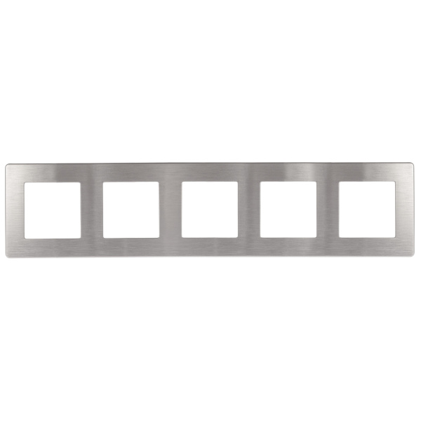 ЭРА Рамка для розеток и выключателей Серия 12 12-5105-03 на 5 постов, Сатин, алюминий