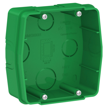 SE Blanca коробка внутр монтажная зеленая для силовых розеток BLNMK000001
