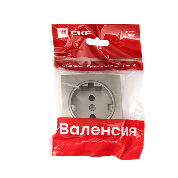 Купить EKF PROxima Валенсия лицевая панель розетки 1-местной с/з 16А кашемир с защ. штор.