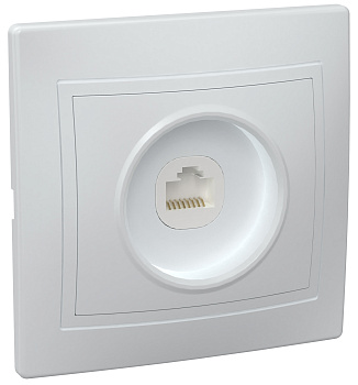 IEK KVARTA РК10-КБ Розетка 1местн. комп. (белый)