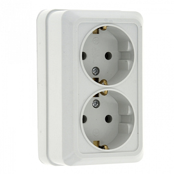 EKF PROxima Рим Розетка 2-местная 16А с заземлением белая