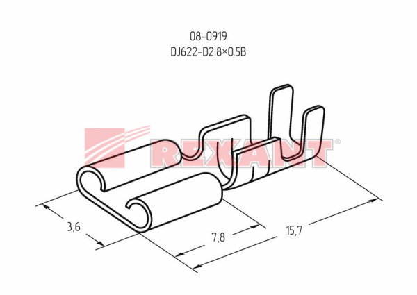 Купить Клемма плоская гнездо - 3.6мм 1-1.5мм² (РП-м 1.5-(2.8)) Rexant 08-0919