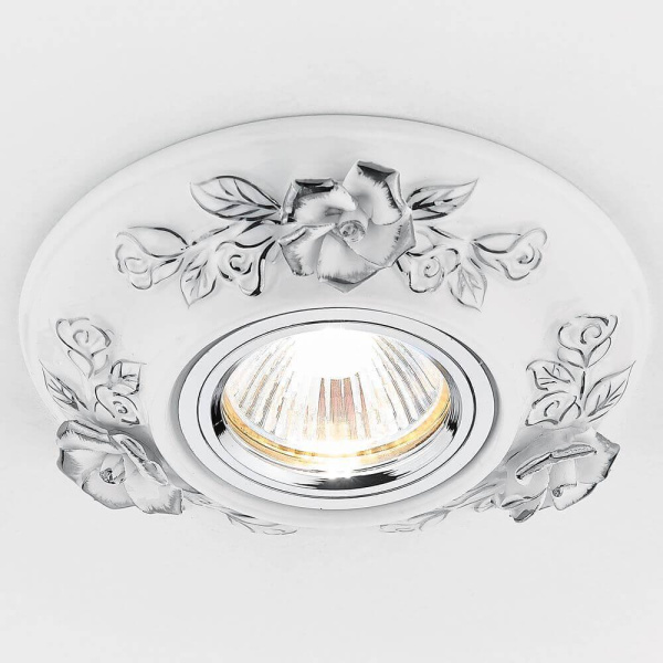 Купить Ambrella Встраиваемый потолочный точечный светильник D5503 W/CH белый хром керамика