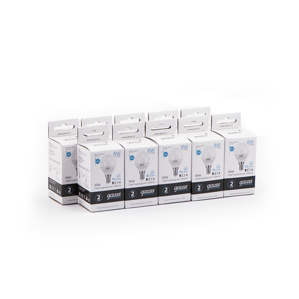 Купить Gauss Лампа Elementary Шар 8W 540lm 4100K Е14 LED 53128