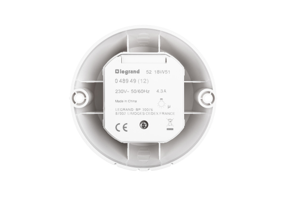 Купить Legrand LM Белый Датчик движения PIR потолочный для накладного монтажа 360°, упаковка "блистер". ~240В 1000 Вт лампы накаливания/250 Вт светодиоды,IP2 048949