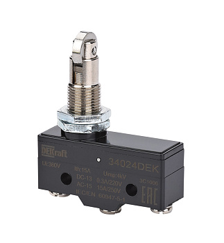 Dekraft Миниатюрный конц. вык. 1НО1НЗ рертикально установленный роликовый плунжерный тип