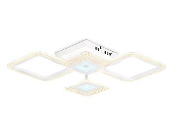 Ambrella Светильник потолочный светодиодный с пультом FA4281/4 WH белый 56W 3000K+6400K/4200K/6400K+3000K 525*525*75 (ПДУ ИК)