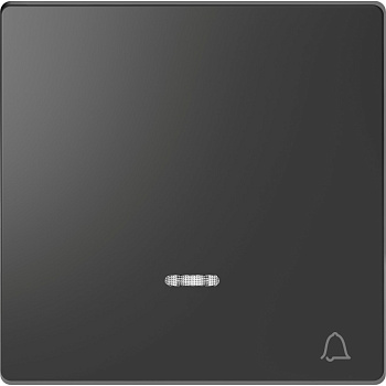 SE Merten D-Life Антрацит Клавиша с линзой для LED модуля, символ «звонок» MTN3325-6034