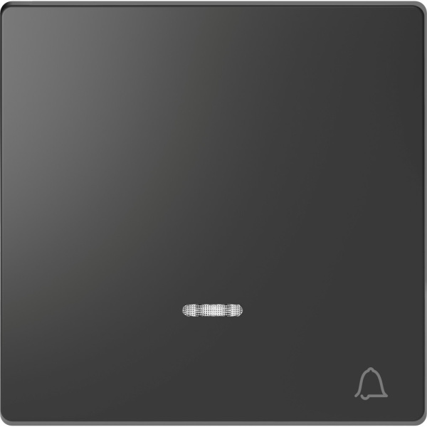 SE Merten D-Life Антрацит Клавиша с линзой для LED модуля, символ «звонок» MTN3325-6034