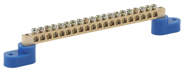 ЭРА NO-222-73 Синий Шина N "ноль" на двух угловых изол ШНИ-8х12-20-У2