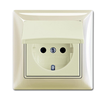 ABB BJB Basic 55 Беж Розетка с/з 16А 250В, IP44, в сборе 2CKA002018A1504