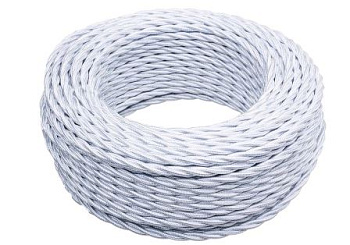 BIRONI Белый глянец Витой провод 3*2,5 10м B1-435-071-10