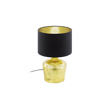 Eglo Лампа настольная MANALBA, 1х60W(E27), Ø250, H380, сталь, золотой/текстиль, черный, золотой 95386