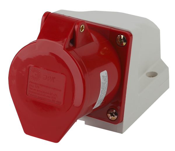 ЭРА R(OUT)-32-3P-PE-IP44 Розетка стационарная наружная 124 3Р+РЕ 32А 380В