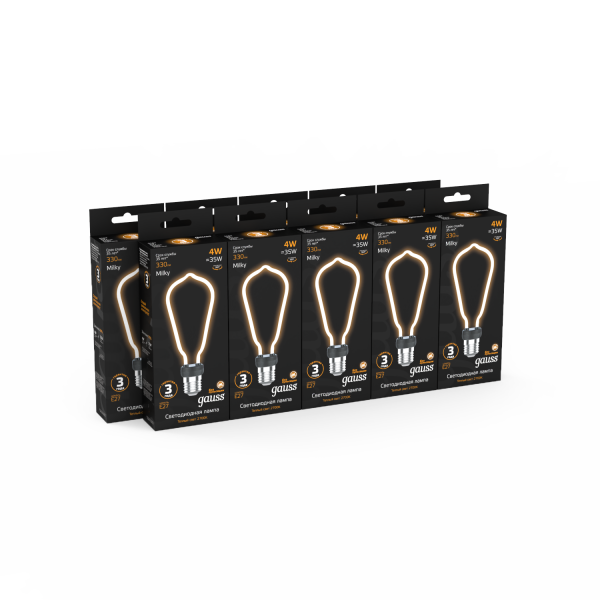Купить Gauss Лампа Filament Artline ST64 4W 330lm 2700К Е27 milky LED 1005802104