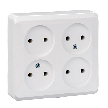 Systeme Electric Этюд наруж Бел Розетка 4-ая б/з без шторок