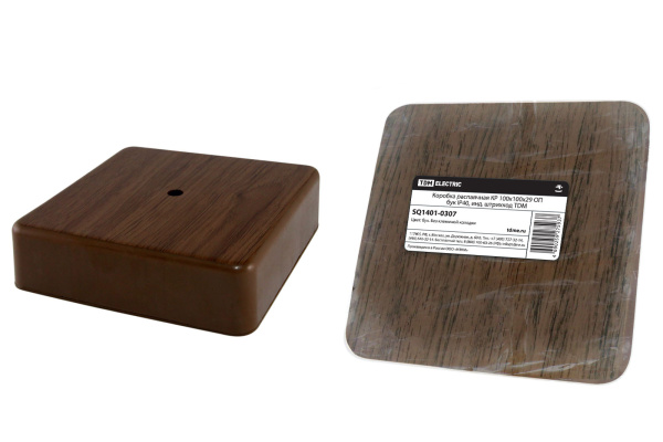 TDM Коробка распаячная КР 100х100х29 ОП бук IP40, инд. штрихкод SQ1401-0307