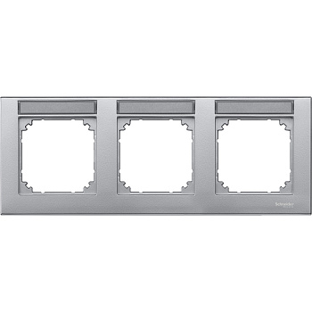 SE Merten SM Алюминий Рамка 3-ая с полем для надписи (MTN472360)
