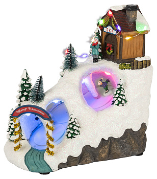 ЭРА Светодиодная новогодняя фигура EFIS-S06 композиция Лыжня мультиколор 3*АА 22*14*22 см